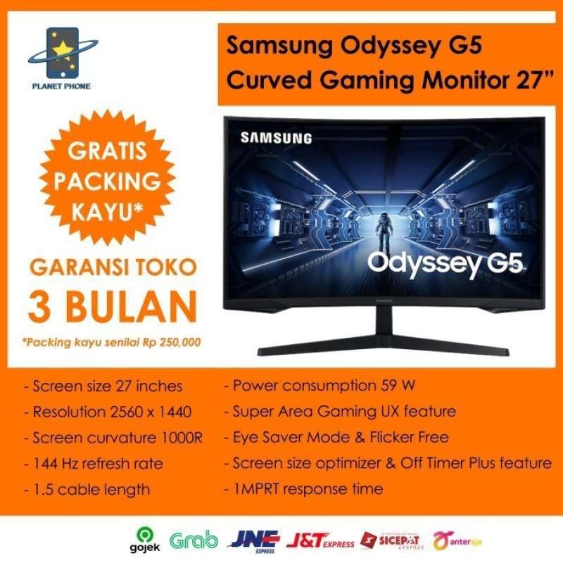 SAMSUNG 27″ Odyssey G5 Curved 2K 144Hz 1ms VA HDR Gaming Monitor, 27G5 | Part # LC27G55TQBMXUE - Image 2