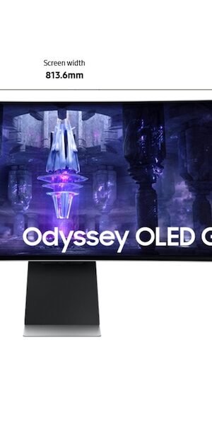 SAMSUNG 34″ Odyssey OLED G8 Smart Gaming Monitor Curved 0.1ms 175Hz Ultra-WQHD HDMI 2.1 Speaker HDR WiFi Bluetooth UltraWide USB-C, 34G8 | Part # LS34BG850SMXUE