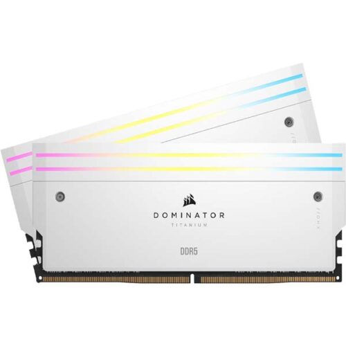 Corsair DOMINATOR TITANIUM RGB DDR5 – 64GB (2x32GB) 6400MT/s CL32 Memory Kit – White