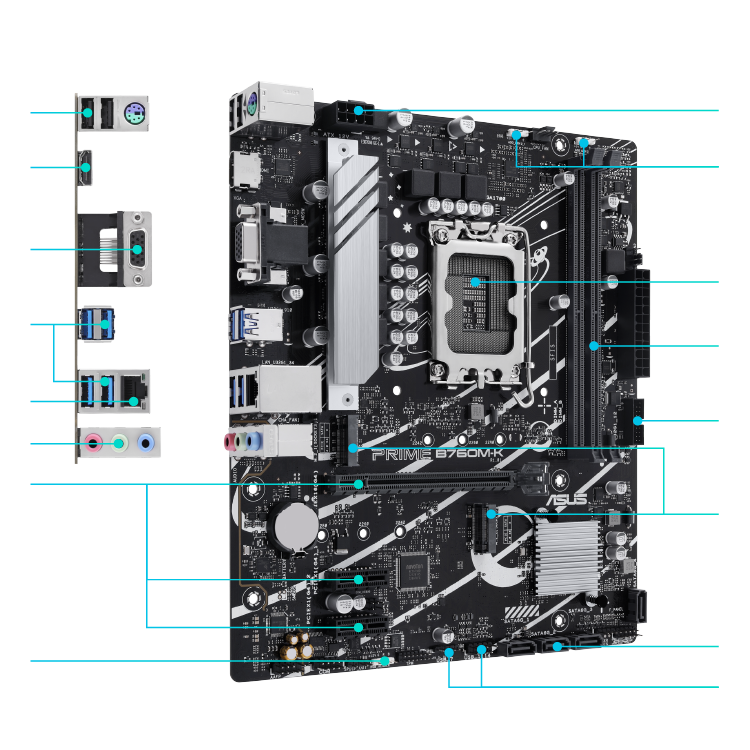 ASUS Prime B760M-K mATX Motherboard DDR - Image 3