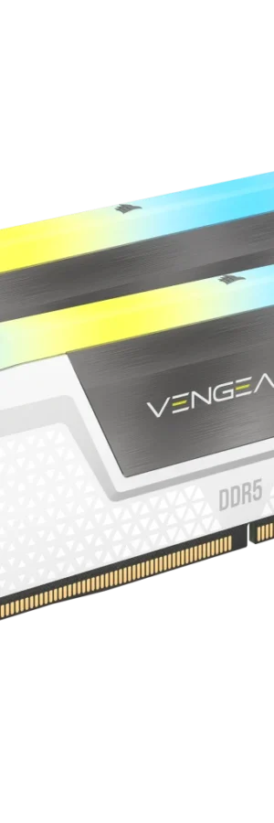 CORSAIR VENGEANCE RGB DDR5 RAM 64GB (2x32GB) 5200MHz CL40 Intel XMP - White