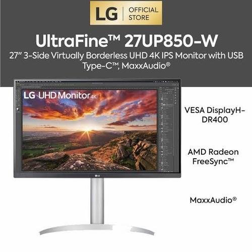 LG 27″ UP850 IPS 4K 60Hz USB Type-C Monitor 5ms HDR400 Speaker 90W Rotatable | Part # 27UP850N-W - Image 2