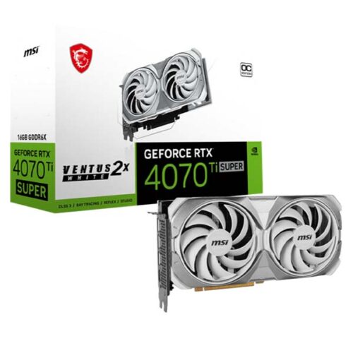 MSI GeForce RTX 4070 Ti Super 16GB Ventus 2X OC GDDR6X Graphic Card – White