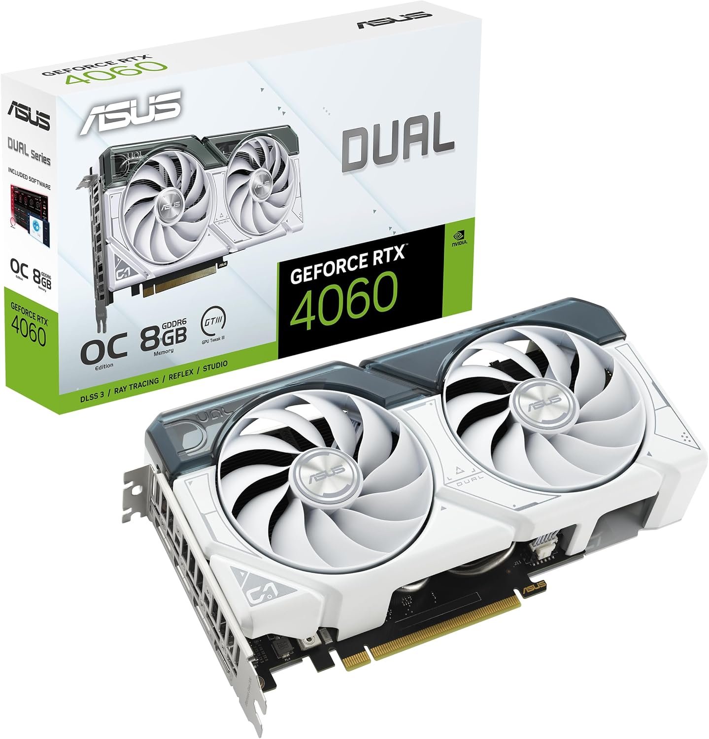Asus Dual GeForce RTX 4060 White OC Edition 8GB GDDR6 Graphic Card