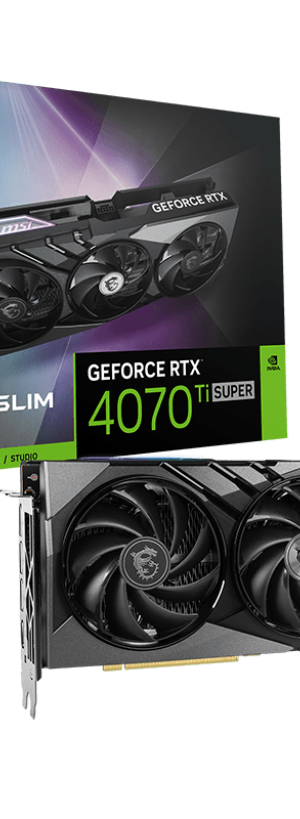 MSI NVIDIA GEFORCE RTX 4070Ti SUPER Gaming X Slim 16GB GDDR6X DLSS 3 Graphics Card - Black