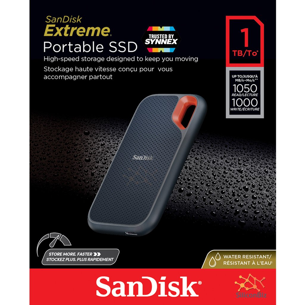 SanDisk 1TB Extreme Portable SSD V2, 1050MB/s